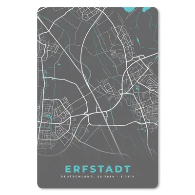 Produktbild von MuchoWow® Mauspad Mousepad Erfstadt - Stadtplan - Blau - Karte - Deutschland 40x60 cm - Mousepads - Maus Mat - Pad - Mausunterlage - Schreibtisch Accesoire