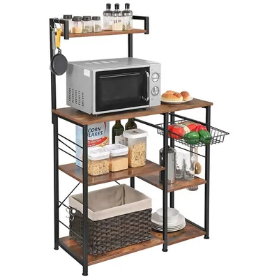 Produktbild von Goliving Küchenschrank - Küchenregal hochkant - Mikrowellenschrank - Organizer - 40x90x132 - Braun