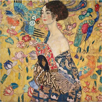 Produktbild von Leinwandbild Kunst 50 x 50 cm - Wandbild Gelb Blau - Keilrahmen Abstrakt Frau Wohnzimmerdeko Wanddeko Wandgemälde