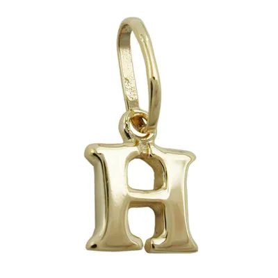 Produktbild von Anhänger 8x7mm Buchstabe H glänzend 9Kt GOLD gold 8x7mm