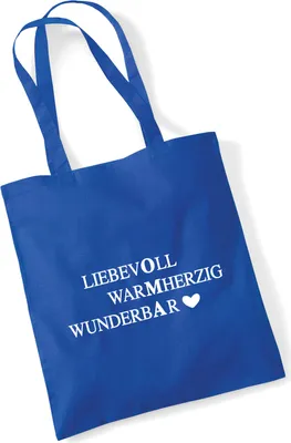 Produktbild von Huuraa Jutebeutel Liebevoll Warmherzig Wunderbar Oma 10 Liter Bright Royal Baumwolle Tasche Geschenkidee