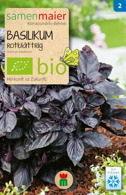 Produktbild von Basilikum rotblättrig - 0.3 g Saatgut