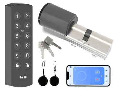 Smart Türschloss mit Tastatur, Zylinder 30/45 mm, NFC, App