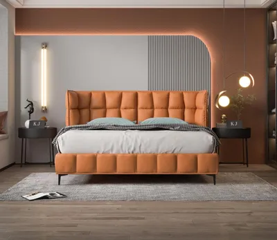 Produktbild von Bett Polster Design Luxus Hotel Betten Ehe 180x200cm Schlaf Zimmer Leder Doppel