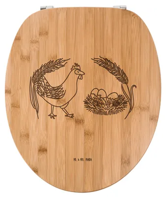 Produktbild von Mr. & Mrs. Panda Toilettendeckel Huhn Stolz - Transparent - Geschenk, Eier, WC Sitz Aus Holz, Geburt, Hof, Brille, WC-Brille, Klobrille, Bauernhof, Spruch, Hühner