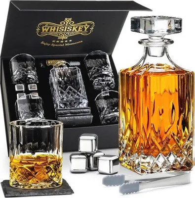 Produktbild von Famanu Whisky Karaffen Set - 700 ml - Weltkugel Design