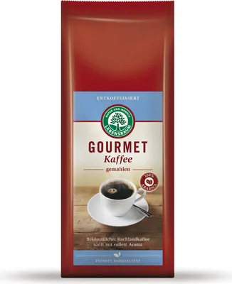 Produktbild von Lebensbaum Gourmet Kaffee entkoffeiniert, gemahlen 250g