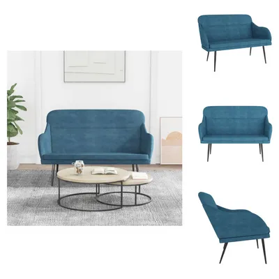 Obrázok produktu pre vidaXL Lavica modrá 110x76x80 cm zamat - Lavice