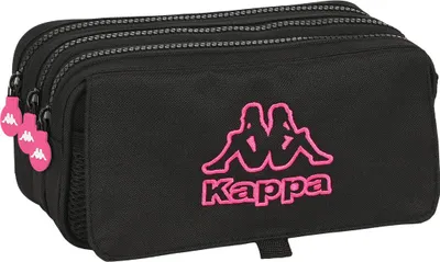 Zdjęcie produktu dla Potrójne etui wielofunkcyjne Kappa czarno-różowe czarne (21,5 x 10 x 8 cm)