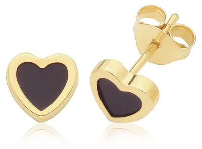 Produktbild von Süße 9 Karat (375) Gold Herz Damen - Paar Ohrstecker; TRS41540
