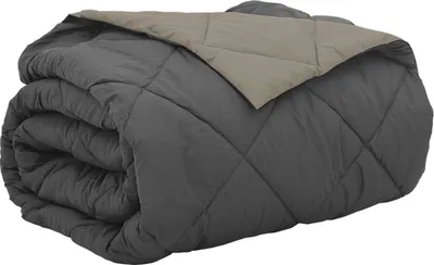 Zdjęcie produktu dla vidaXL Koc letni jasnoszary i antracytowy 200 x 200 cm z mikrofibry