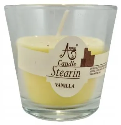 Produktbild von Adpal Stearin-Duftkerze im Glas Vanille Hellgelb