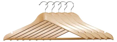 Zdjęcie produktu dla Wieszaki drewniane, 5 sztuk, długość 44,5 cm, Kesper