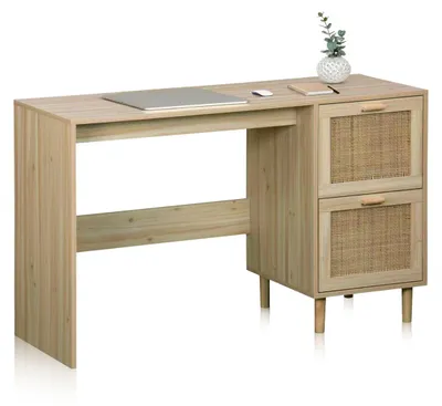 Imagen del producto de duehome -Mesa de escritorio con 2 cajones 120x48 cm Made