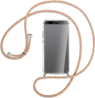 Produktbild von Handykette Backcover-Schutzhülle mit Band (Metall silberfarben) für Huawei P10 Plus - Rainbow