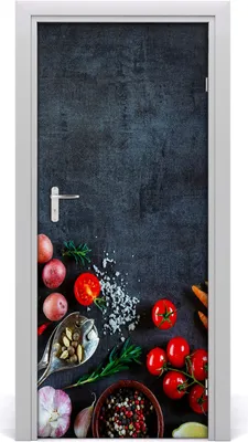 Produktbild von Tulup Türaufkleber 85x205 cm Dekorative Aufkleber Selbstklebend Wasserdichte Tapete Abnehmbar Schlafzimmer Wohnzimmer Wohnkultur - Gemüse und Gewürze