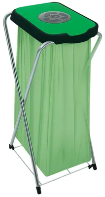 Obrázek produktu pro stojan na pytle na odpad třídění odpadu 120 l zelený držák na odpadkový pytel na lahve a plechovky vratné obaly