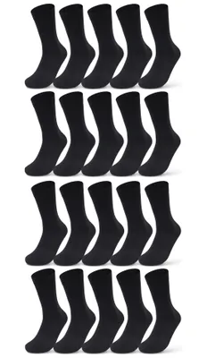 Produktbild von 10 I 20 I 30 Paar Socken Damen & Herren Business Socken Baumwolle Strümpfe Schwarz Blau Grau Karo Kariert 10700 - 20 Paar Schwarz 35-38