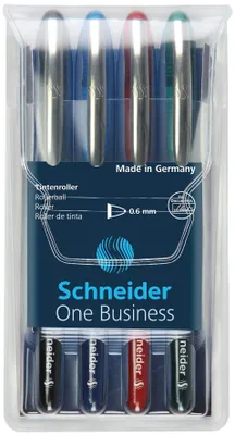 Produktbild von Schneider Schreibgeräte One Business, Anklippbarer versenkbarer Stift, Mehrfarbig, Schwarz, Blau, Grün, Rot, Kunststoff, 0,6 mm, Fettdruck