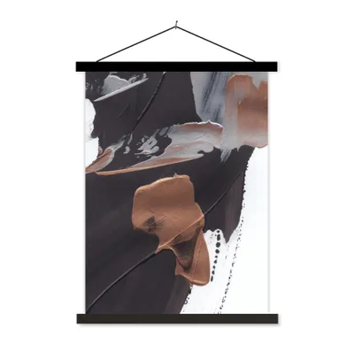 Produktbild von MuchoWow® Textilposter Abstrakt - Farbe - Gold 120x160 cm mit schwarzem Rahmen - Magnetischer