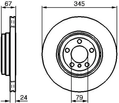 Produktbild von 2x BOSCH Bremsscheibe 0 986 479 005 für BMW 7 (E65 E66 E67) 66 9mm 345mm