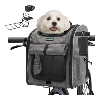 Immagine prodotto di Cestino per cani da bicicletta, prodotto di seconda scelta. Borsa pieghevole per animali domestici fino a 10 kg, adatta per e-bike e biciclette
