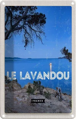 Produktbild von vianmo Blechschild 30x20 cm Retro Le Lavandou France Urlaub Bildmotiv Reisemotiv Abenteuer Reisen