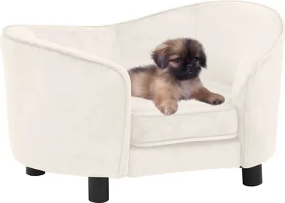 Imagen del producto de Living Store: Sofá para perros, color crema, 69x49x40 cm, con felpa