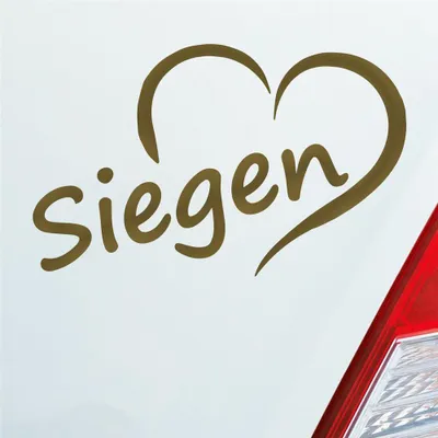 Produktbild von Auto Aufkleber Siegen Herz Stadt City Love Liebe Heimat 13,5x8 cm Gold Sticker Heckscheibenaufkleber