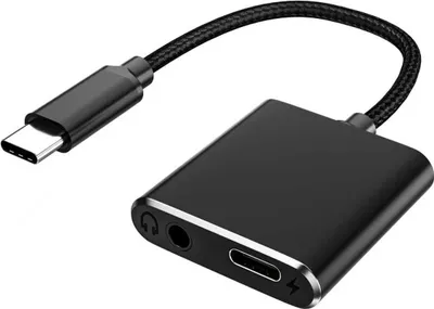 Zdjęcie produktu dla INF Adapter 2w1 Type-C: Słuchawki i Ładowanie, Uniwersalny, Czarny