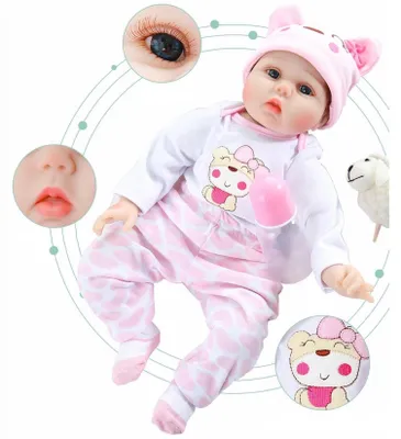 Obrázok produktu pre Znovuzrodená bábika 55 cm, mäkké bavlnené telo, pre deti