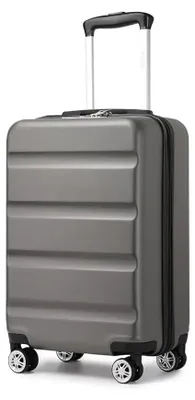 Image de Valise cabine - Coque rigide légère - Serrure TSA - 4 roulettes multidirectionnelles - 55 x 35 x 22 cm - Gris
