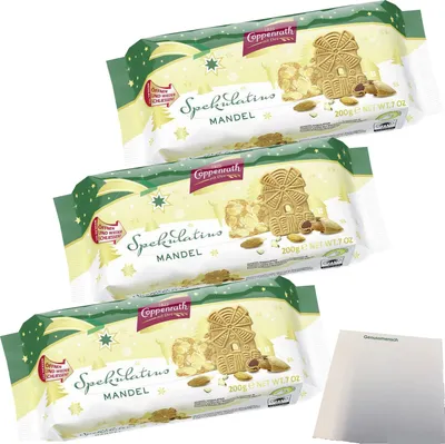 Zdjęcie produktu dla Coppenrath speculoos z migdałami 3-pack (3x200g pack) + blok usy