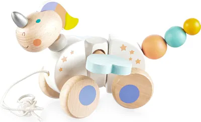 Image de ZOPA Jouet à tirer en bois, Licorne
