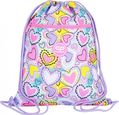 Image de Sac à chaussures CoolPack Sports Vert Pastel Hearts, 1 pièce