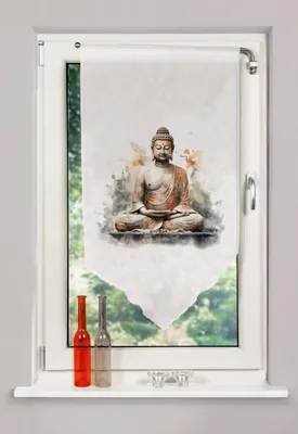 Produktbild von HOME WOHNIDEEN Fensterbehang Voile Digitaldruck "Zayra" 100 x 60 cm 1x Fensterbehang Natur