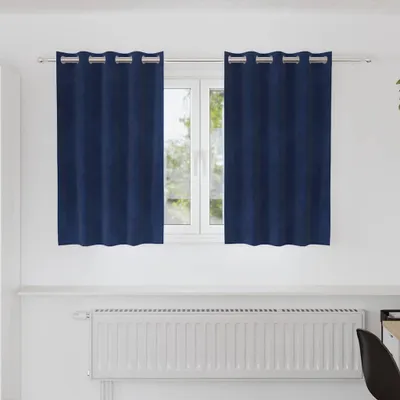 Immagine prodotto di Tende oscuranti 2 pcs Blu Scuro 140 x 140 cm Velluto