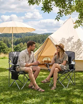Productafbeelding van Draagbare Campingstoel met Bekerhouder en Draagtas