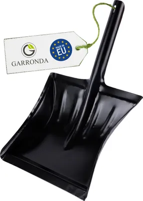 Produktbild von Garronda Metall Kehrichtschaufel Kehrschaufel Handschaufel mit Griff (Schwarz)