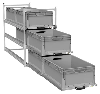 Produktbild von Wohnmobil Regal Regalsystem Tower 4 - 1200 mit Auszügen, 488x1205mm, 3 Auszüge
