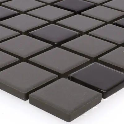 Produktbild von Mosaikfliesen Unglasiert Garden Schwarz Quadrat