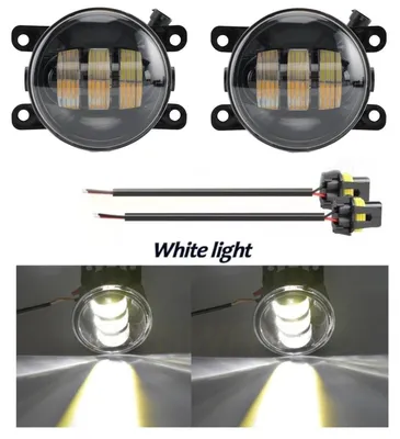 Immagine prodotto di Set da 2 fari antinebbia a LED, alogeni per Dacia, Renault, Ford, Citroën, Suzuki, luce bianca, Ø 91 mm, 12 V, alluminio