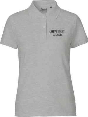 Produktbild von Huuraa Damen Polo Shirt Geretsried verliebt XL Sport Grey Bio Baumwolle Fairtrade Poloshirt Geschenkidee