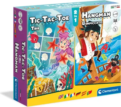 Produktbild von Clementoni Tic-Tac-Toe + Hangman Brettspiel Bildend