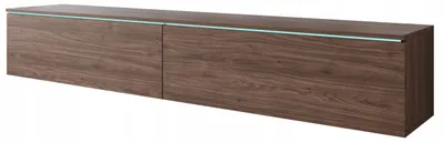 Immagine prodotto di Mobile TV da 180 cm per il soggiorno, finitura opaca, modello da pavimento o da parete, con illuminazione, color noce