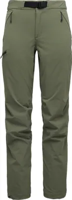 Trekkinghose "Alpine Pants" von Black Diamond in Olivgrün mit zwei Reißverschlusstaschen und verstellbarem Bund.