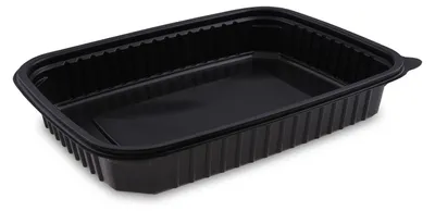 Produktbild von 50x Mikrowellenschalen schwarz 'L' 1200 ml - 25x18,5x4cm