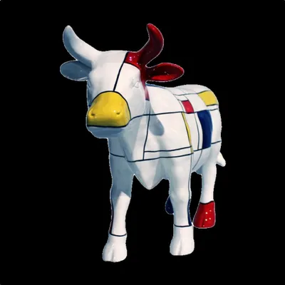 Immagine prodotto di Grande mucca artistica alta 220 cm figura decorativa/pubblicitaria - vetroresina - a grandezza naturale - per esterni