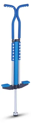 Productafbeelding van Relaxdays Pogo-stok voor kinderen tot 60 kg, blauw-zwart-zilver