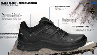 Zdjęcie produktu dla Buty ochronne Haix Black Eagle Tactical 2.1 GTX niski czarny Rozmiar